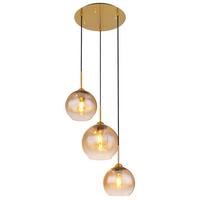 Hängeleuchte Jamessa Messingfarben max. 60Watt - Messingfarben, Design, Glas/Metall (43/150cm) - Globo