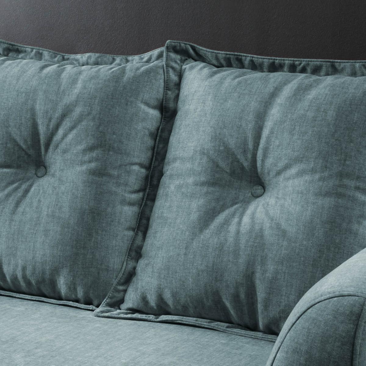 3-Sitzer-Sofa Baggio Blau Velours - Blau/Buchefarben, MODERN, Holz/Textil (236/94/103cm) - Livetastic