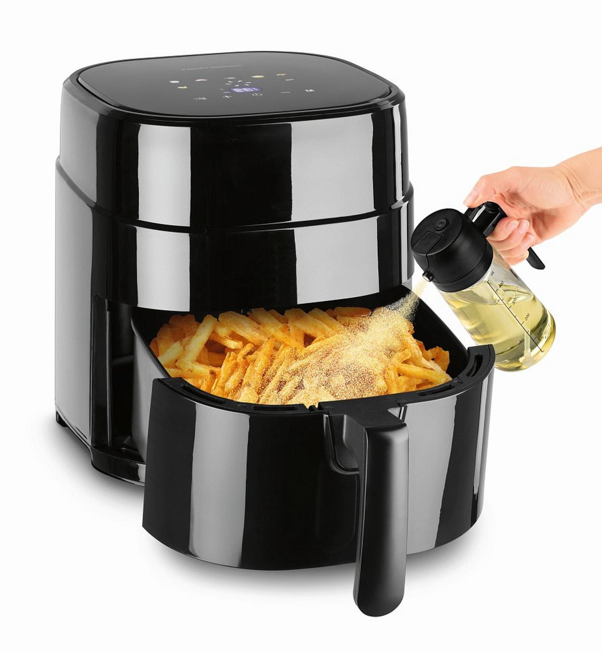 Ölsprüher Gourmetmaxx Schwarz ca. 470ml - Transparent, KONVENTIONELL, Glas/Kunststoff