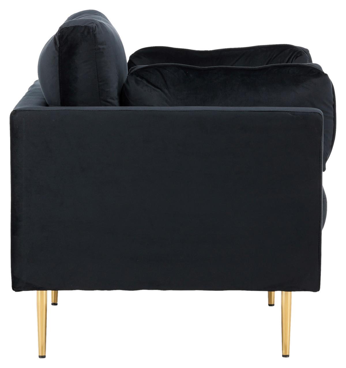 Sessel Boom ca. 110x84x86 cm Schwarz - Hellbraun/Schwarz, Design, Textil/Metall (110/84/86cm) - Livetastic