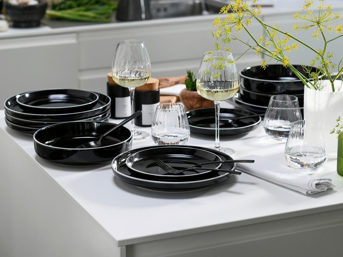 Jedilni Servis Nordic Gourmet, 12-Delni - črna/bela, Basics, keramika - Creatable