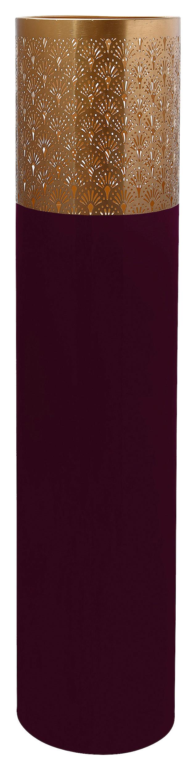 BODENVASE ART DECO 1145 - Beere/Goldfarben, Trend, Metall (25/121cm) - Kayoom