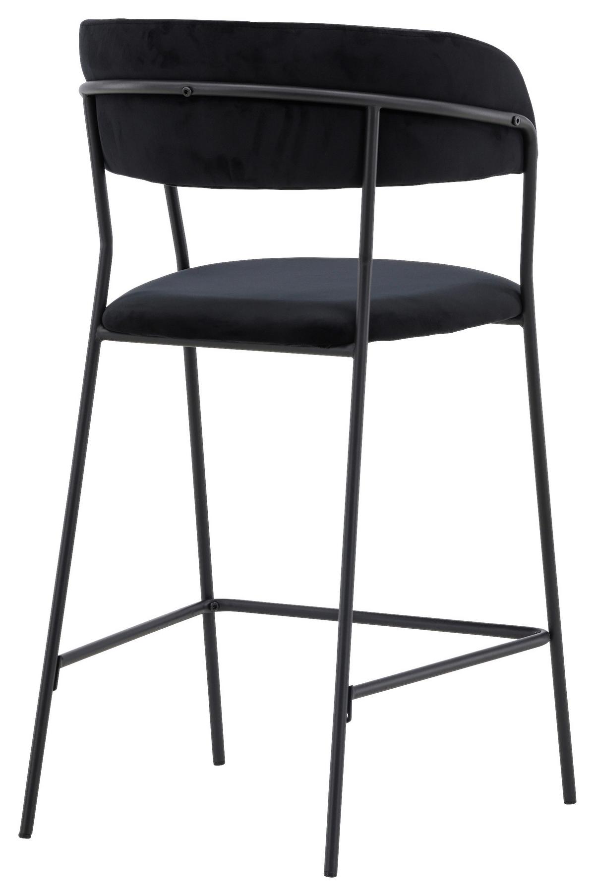 BARHOCKER-SET LUI - Schwarz, Design, Textil/Metall (53/97/49cm) - Livetastic