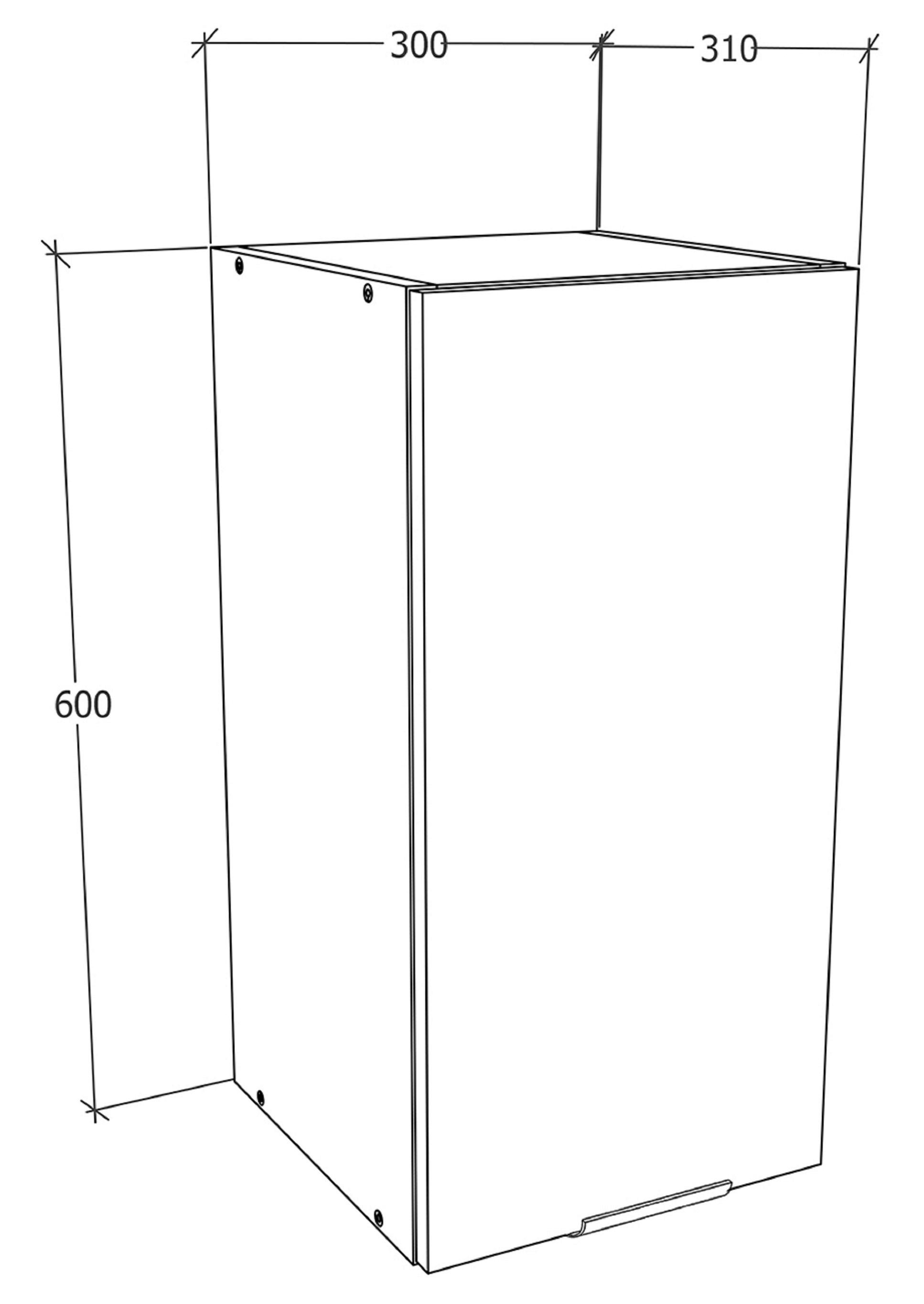KÜCHENOBERSCHRANK FASOLA - Honigeiche/Weiss, Trend, Holzwerkstoff/Kunststoff (30/60/31cm) - MID.YOU