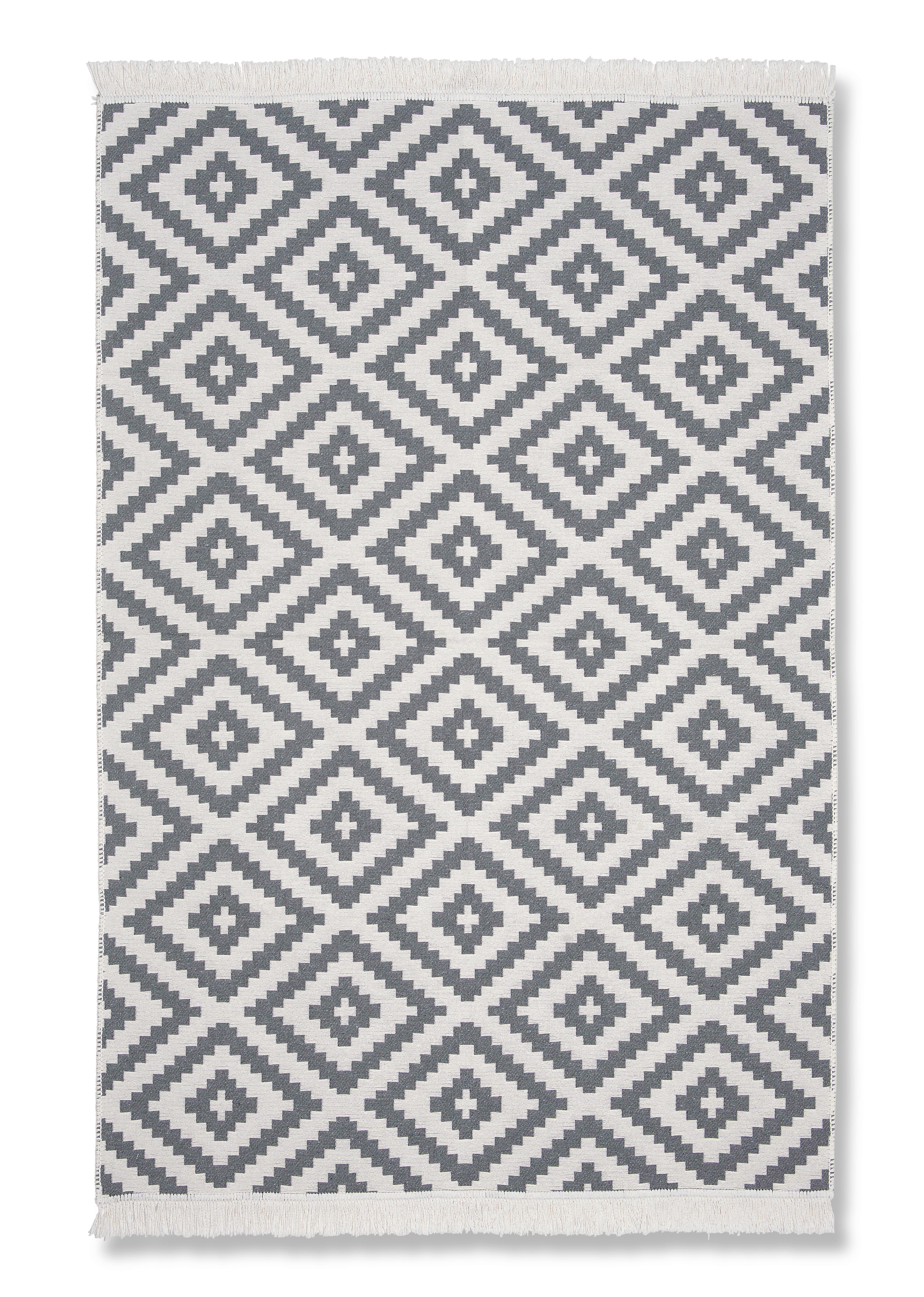 Covor țesut de mână Inaya - alb/antracit, Modern, textil (120/170cm) - Modern Living