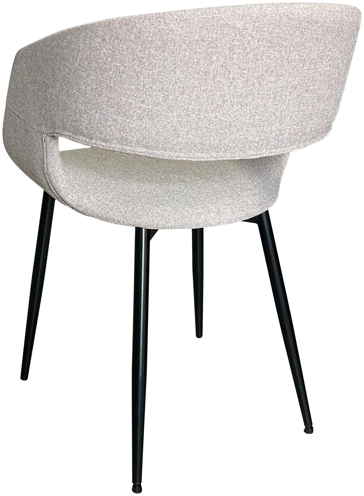 KRZESŁO Z PODŁOKIETNIKAMI RICKO - jasnoszary/czarny, Design, metal/tkanina (52/77/50,5cm) - Boxxx