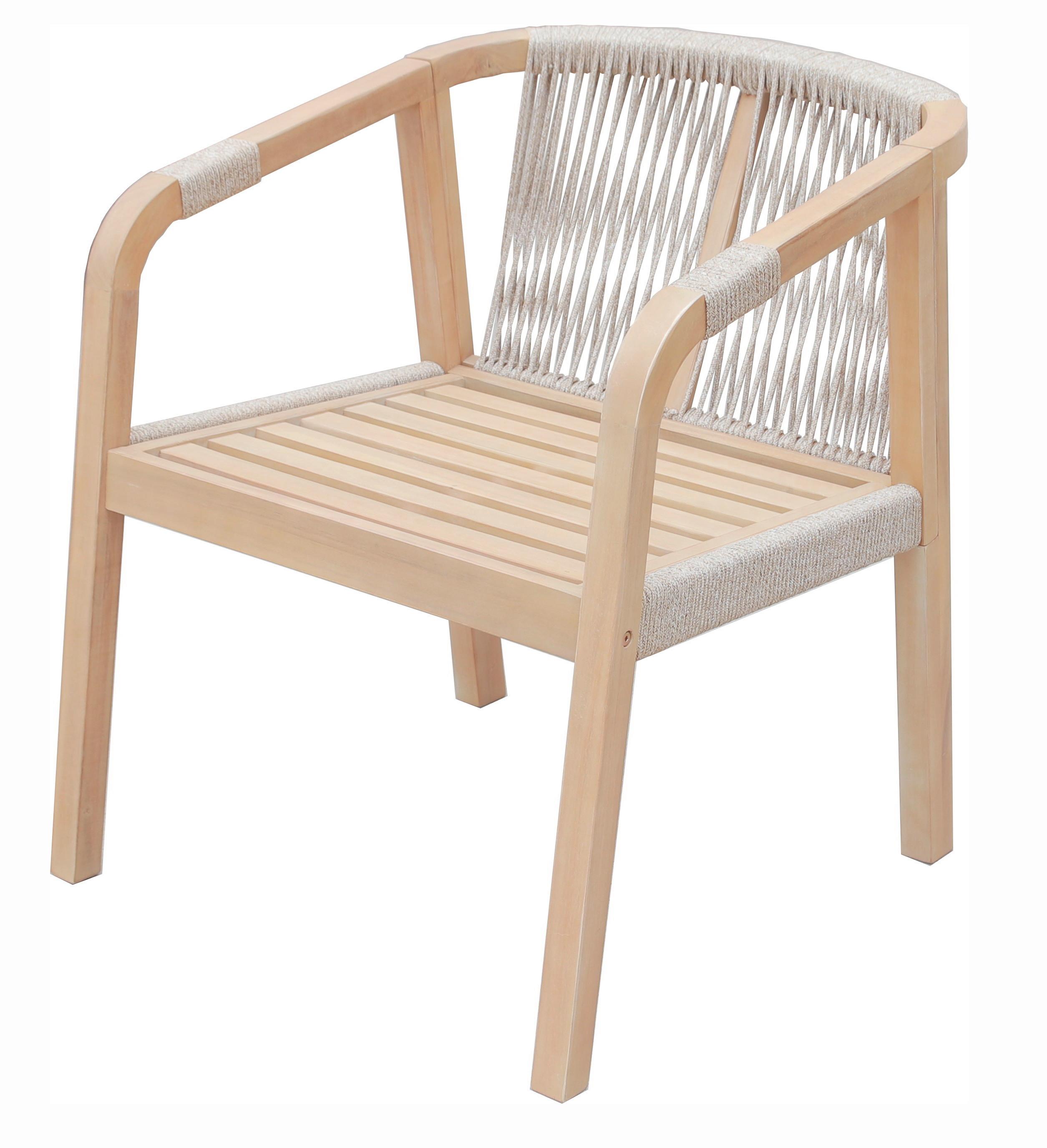 Gartensessel Holz Bogota ca. 59x75x64 cm Beige - Hellbraun, Basics, Holz/Textil (59/75/63,5cm) - Gardenson