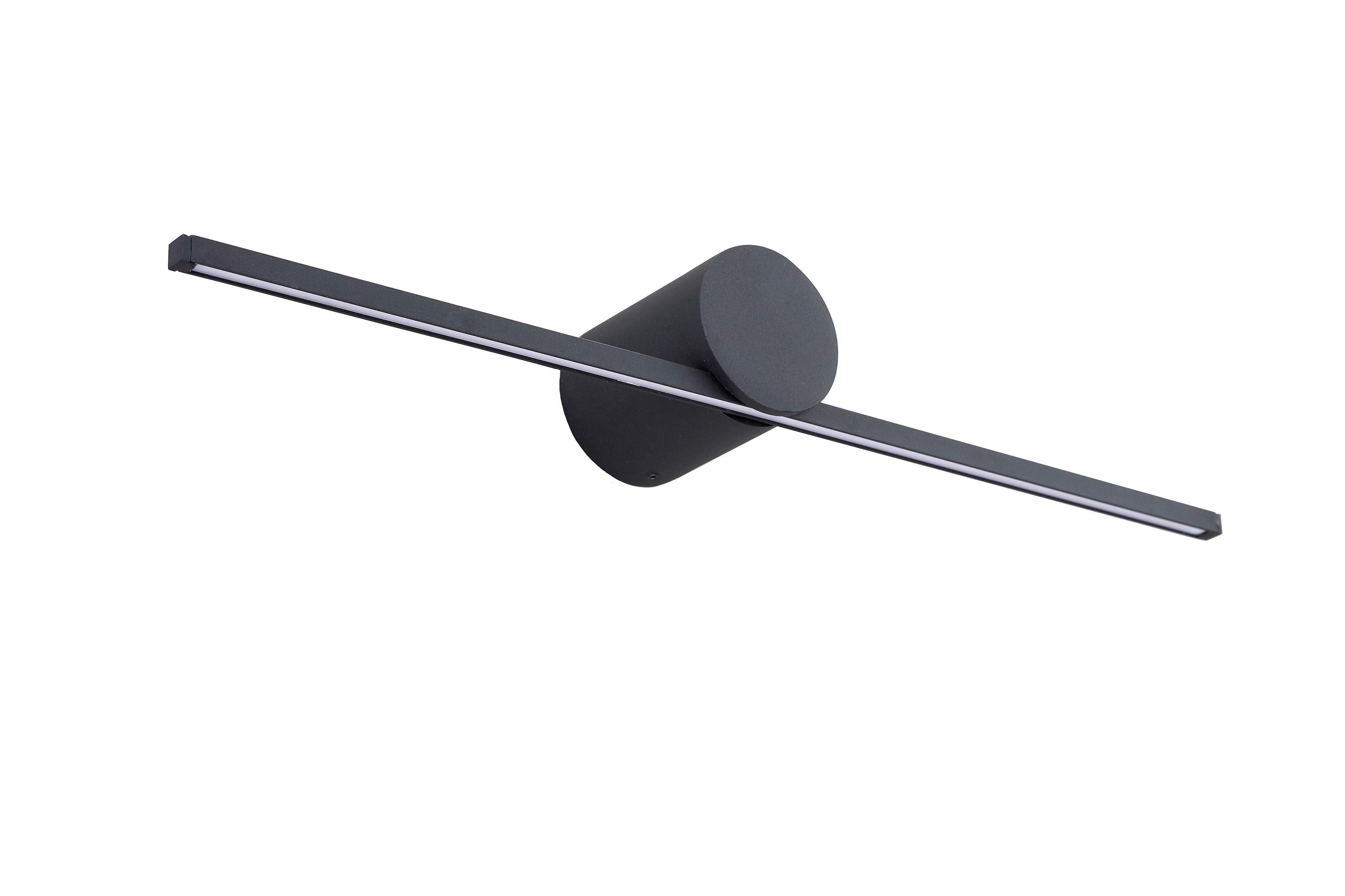Wandleuchte Lp-777/1w M Bk Modern Slim - Schwarz, Design, Metall (40/5,5/7cm)