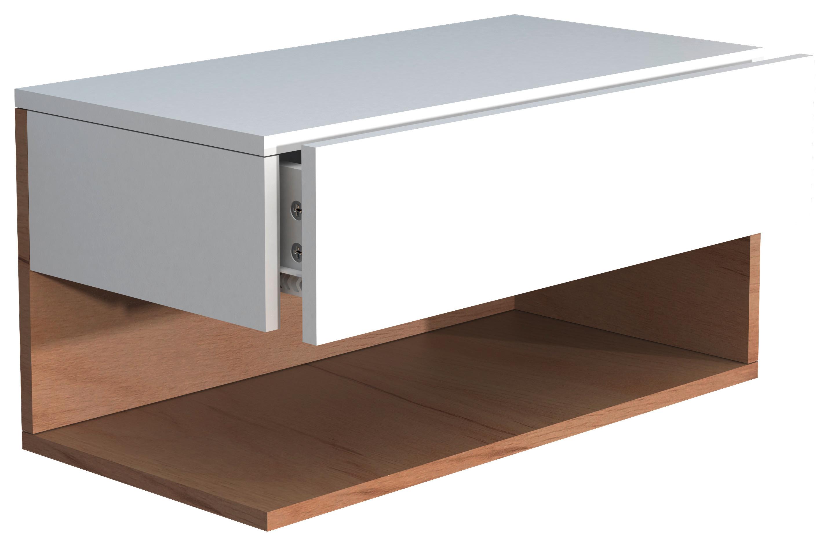 Nočna Omarica Usal Xl 60, Hrast, Bela - barve hrasta/bela, Moderno, leseni material (60/30/32cm) - MID.YOU