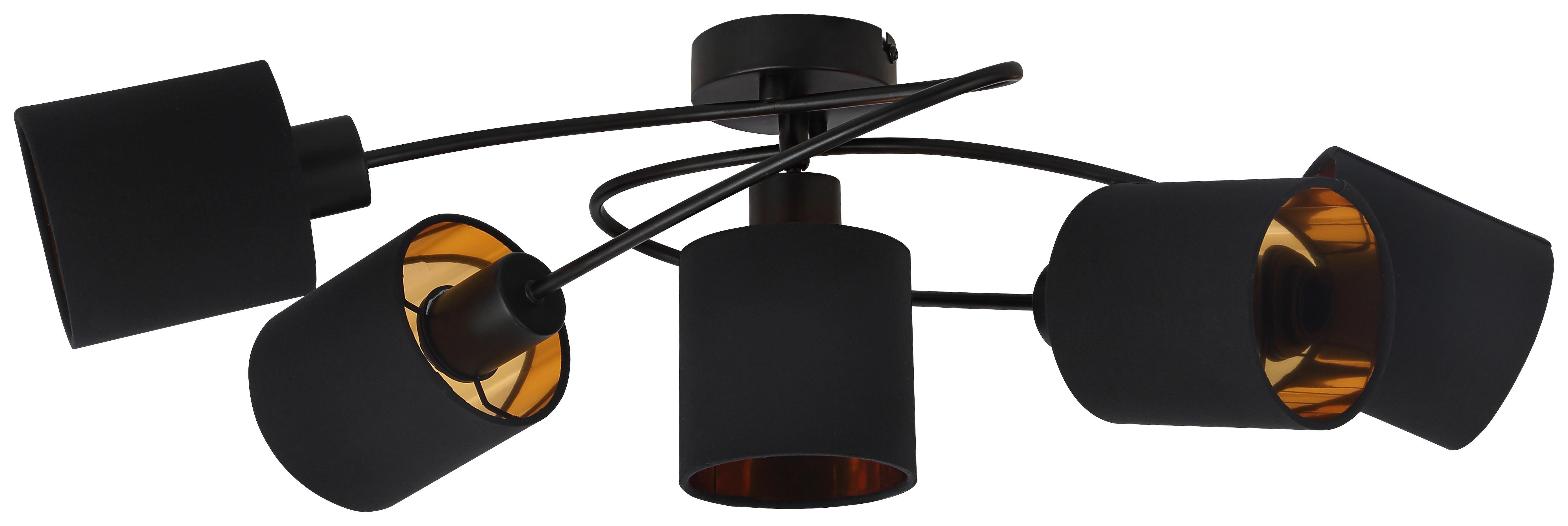 Spotlámpa Goldi - fekete/aranyszínű, Modern, textil/fém (61/37/21cm) - Mömax