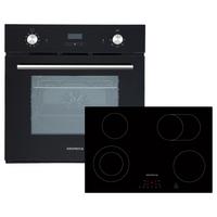 Backofenset ASET6007700 ca. 59,5/64/55 cm Schwarz - Schwarz, Trend, Glas/Metall (59,5/64/55cm) - Respekta