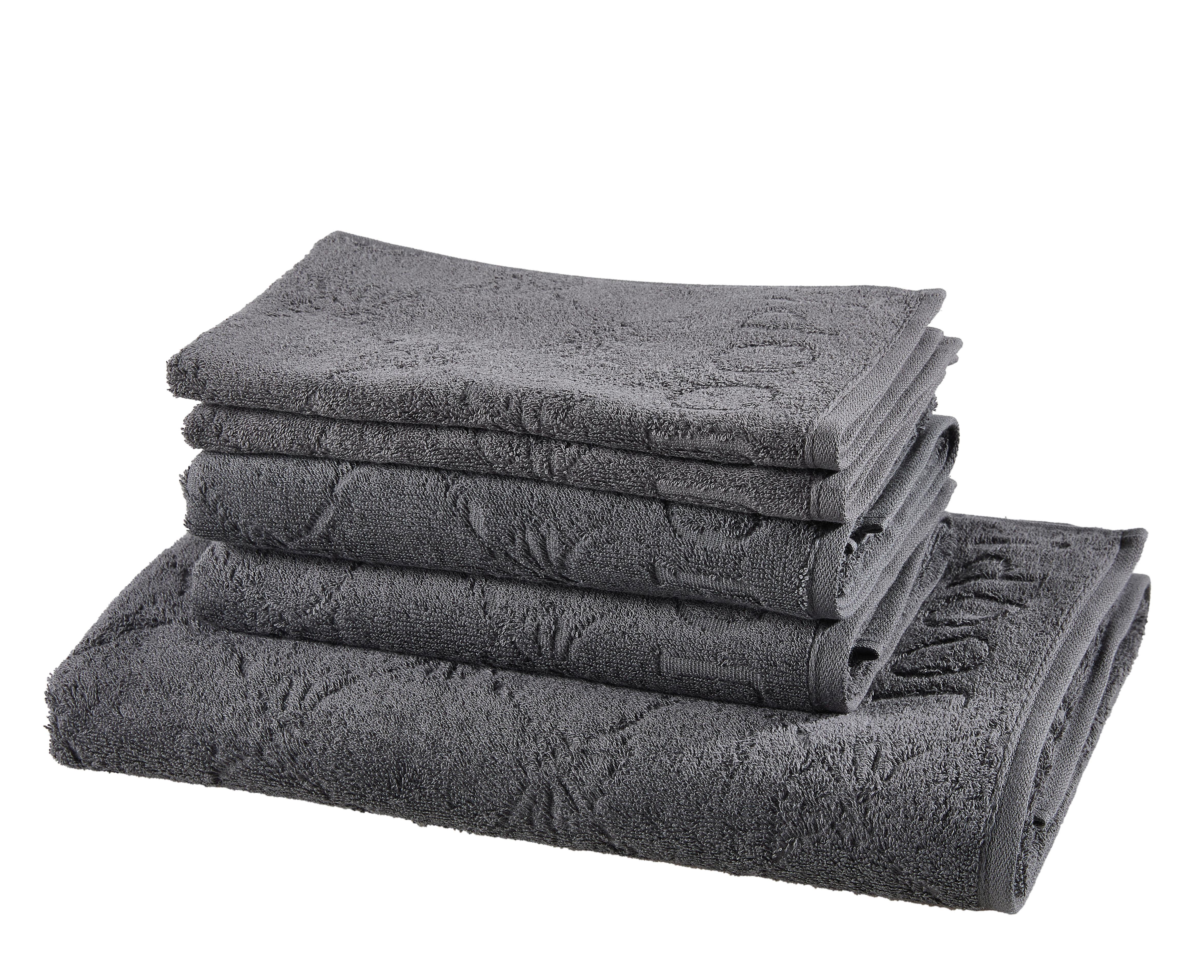 ZESTAW RĘCZNIKÓW FROTTE 1670 JOOP! UNI CORNFLOWER - antracytowy/szary, Basics, tkanina - Joop!