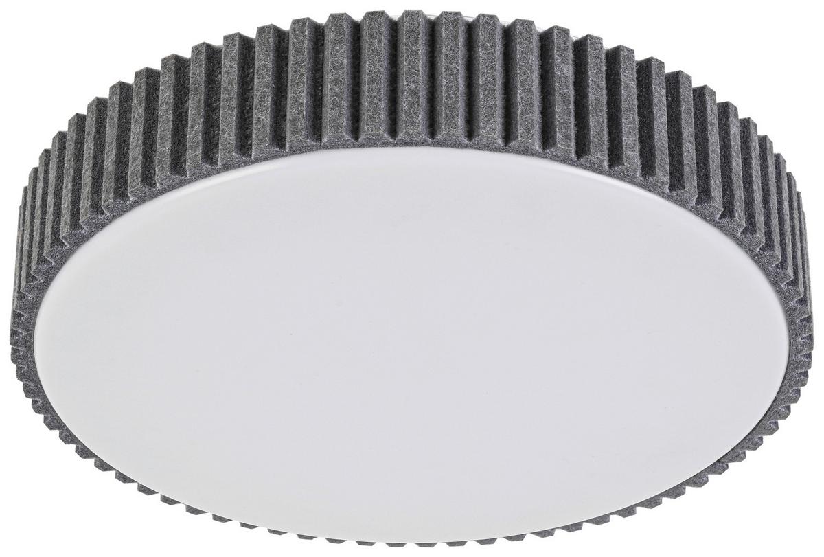Led Plafonjera Filzi - siva/bela, Moderno, metal/tekstil (30/8,5cm) - Mömax