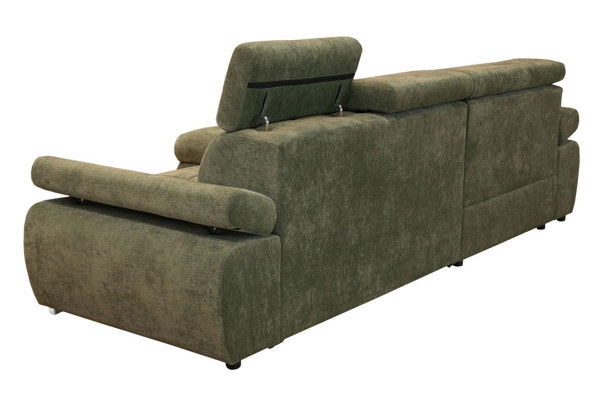 Kutna Garnitura Vegas - srebrne boje/šumska zelena, Design, drvo/tekstil (173/294cm) - Modern Living