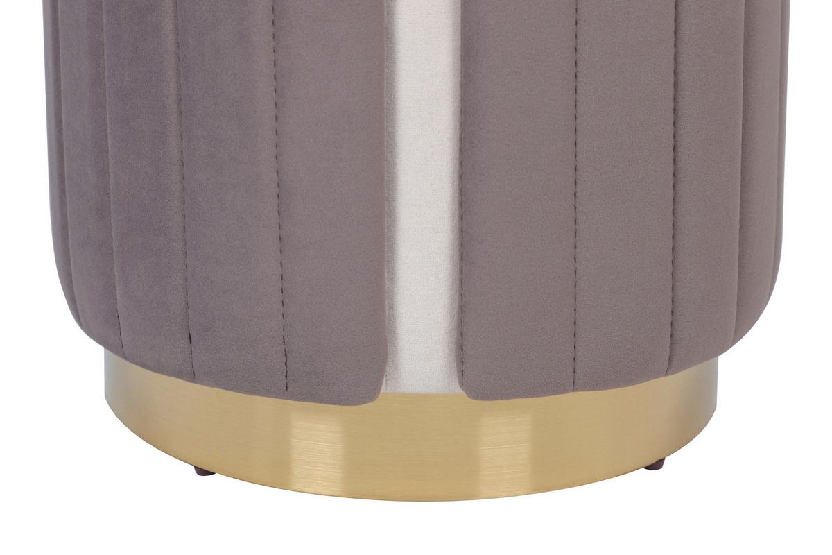 HOCKER CORVIN 125 - Taupe/Beige, Design, Textil/Metall (40/45cm) - Kayoom