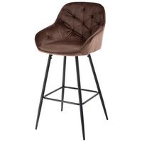 STOŁEK BAROWY TONI  -EXKLUSIV- - czarny/brązowy, Design, metal/tkanina (55/107/53cm) - Carryhome