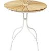 Gartentisch Ellen Teakholz rostfrei Ø ca. 80cm - Weiß Hochglanz/Teakfarben, KONVENTIONELL, Holz/Metall (80/80/74cm) - Gardenson