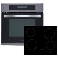 Backofenset DigiSetBS4400 ca. 59,5/59/54,2 cm Edelstahl - Edelstahlfarben/Schwarz, Trend, Glas/Metall (59,5/59/54,2cm) - Respekta