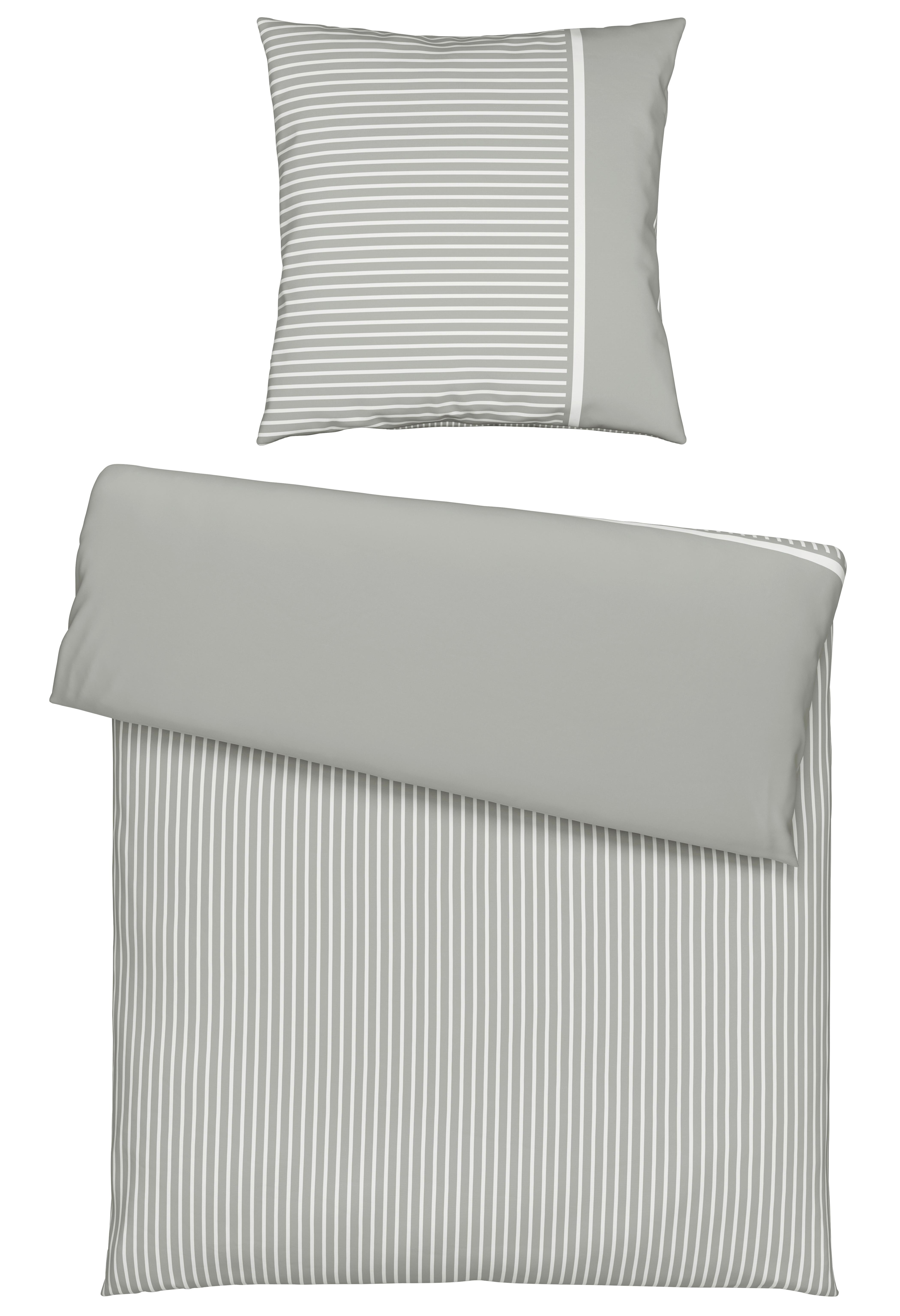 Bettwäsche Johannes XL Hellgrau ca. 155x220cm - Hellgrau, KONVENTIONELL, Textil (155/220cm) - Mömax