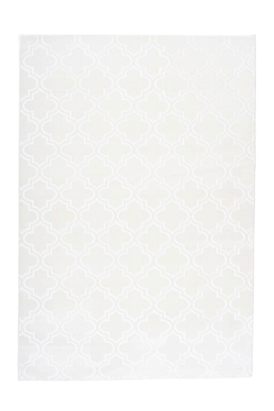 Flachwebeteppich Monroe 100 Weiss - Weiss, Konventionell, Textil (80/150cm) - Kayoom