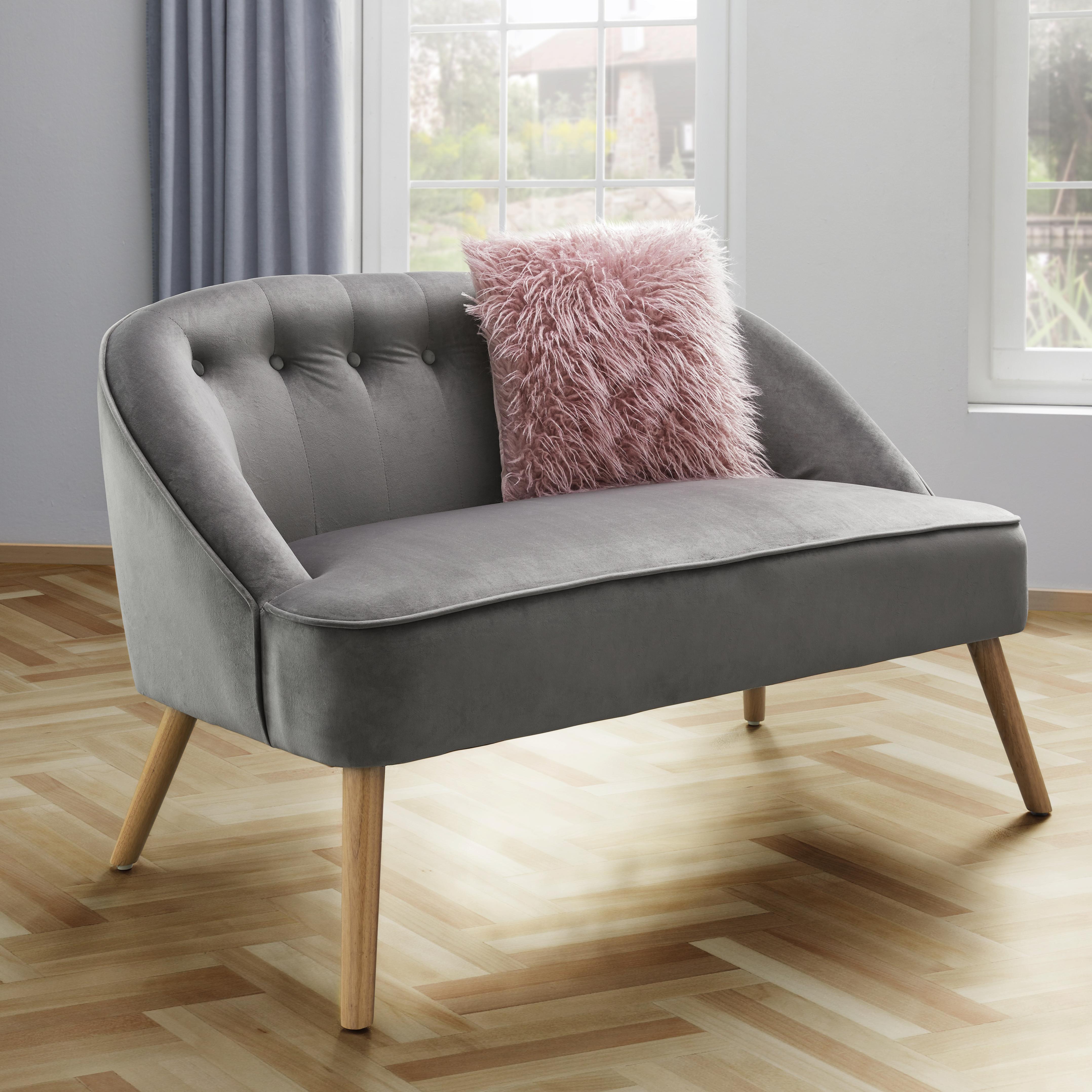 Sofa in Grau 'Sophia' - Grau, MODERN, Holz/Textil (126,5/77/75cm) - Bessagi Home