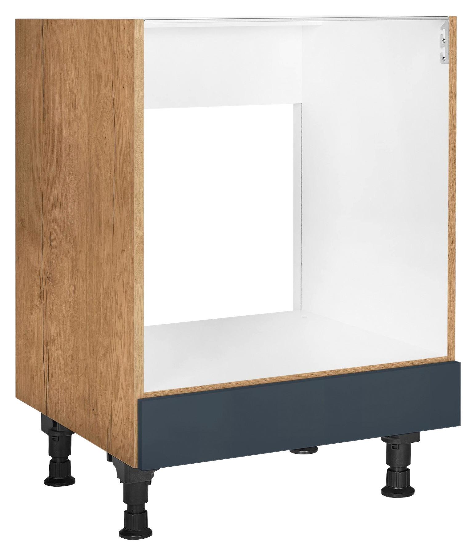 Herdumbauschrank Easytouch Blau - Blau/Eichefarben, MODERN, Holzwerkstoff (60,0/87,0/56,0cm) - Nobilia