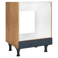 Herdumbauschrank Easytouch Blau - Blau/Eichefarben, MODERN, Holzwerkstoff (60,0/87,0/56,0cm) - Nobilia