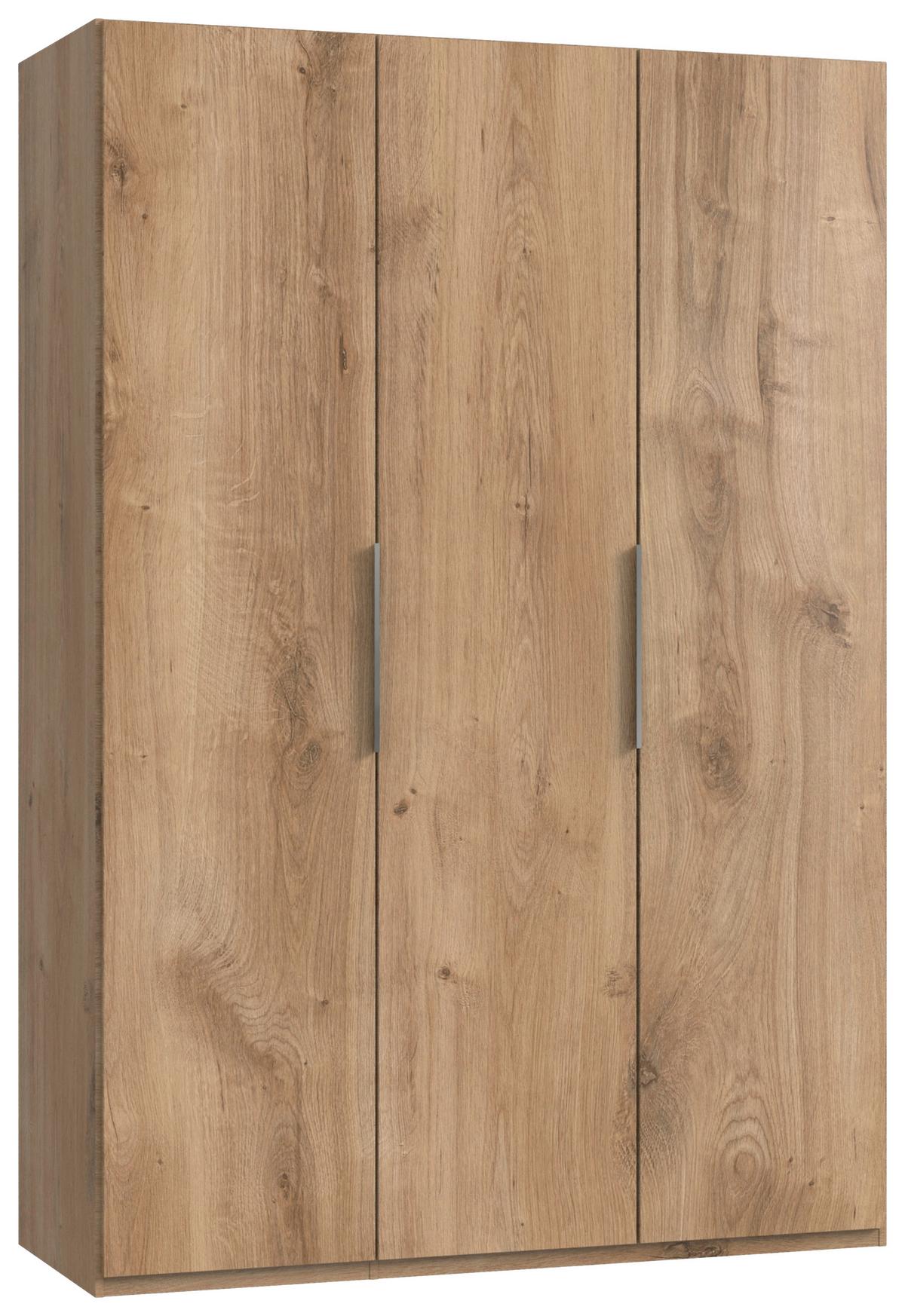 Drehtürenschrank Level 36A ca. 150x216x58 cm Eiche Dekor - Chromfarben/Eichefarben, MODERN, Holzwerkstoff (150/216/58cm) - MID.YOU