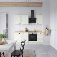 Küchenblock Cascada High m. Geräten Weiß - Eichefarben/Schwarz, MODERN, Holzwerkstoff/Metall (210cm) - Nobilia