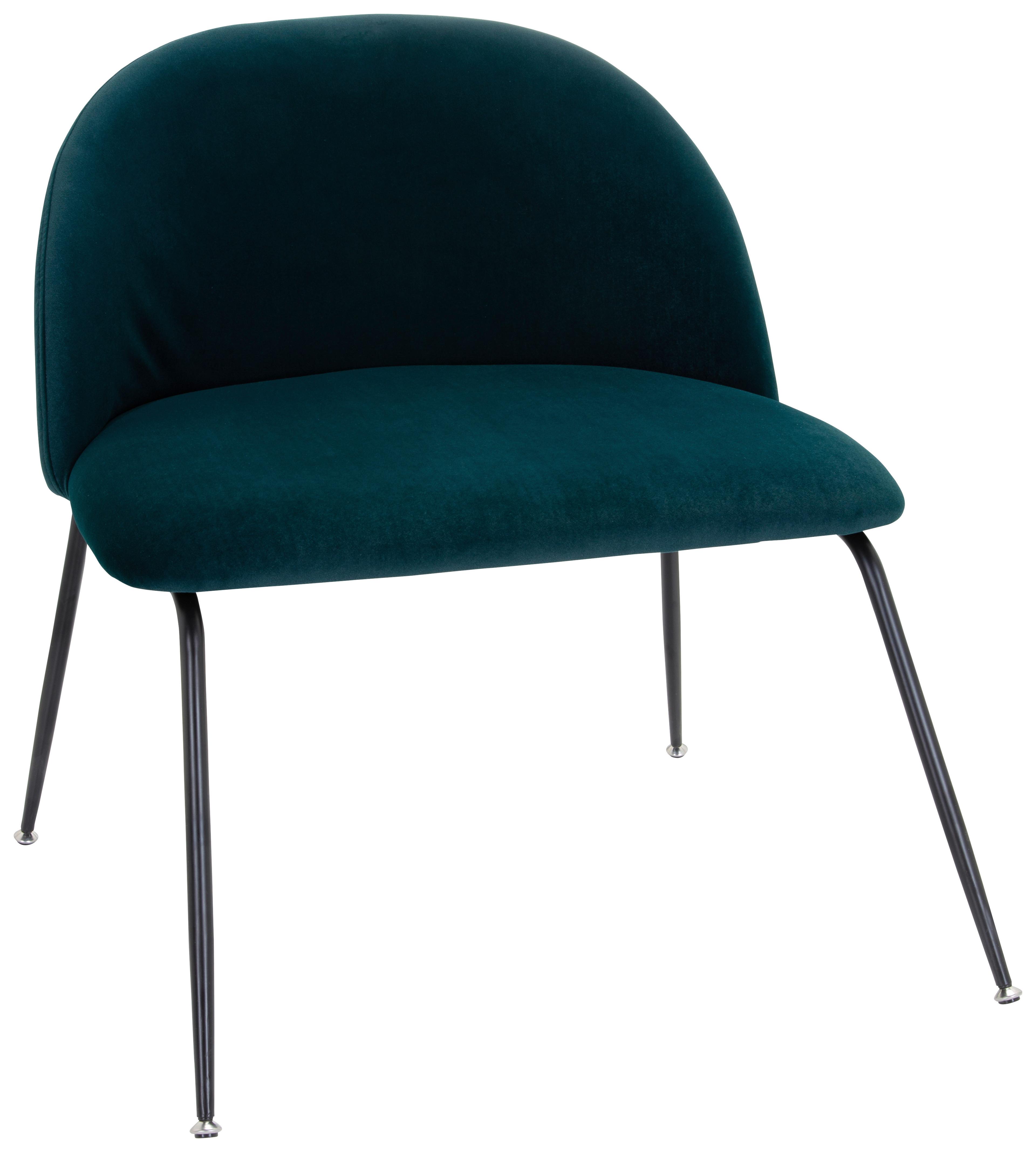 Stol Velvo, Barva Petroleja - barve petroleja/črna, Basics, kovina/tekstil (72/80/65cm) - MID.YOU
