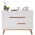 Kommode in Weiß aus Echtholz - Eichefarben/Weiß, MODERN, Holz/Holzwerkstoff (97/76/41cm) - PREMIUM LIVING