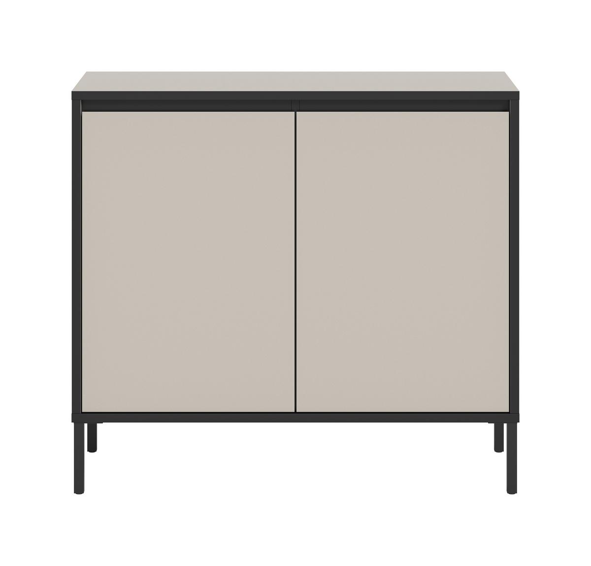 KOMMODE TRON - Kaschmir/Schwarz, Design, Holzwerkstoff/Metall (92/83/38cm) - Livetastic