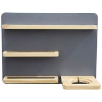 REGAŁ ŚCIENNY ALINA - kolor naturalny/szary, Trend, materiał drewnopochodny/drewno (40/30/15cm) - Ben'n'jen