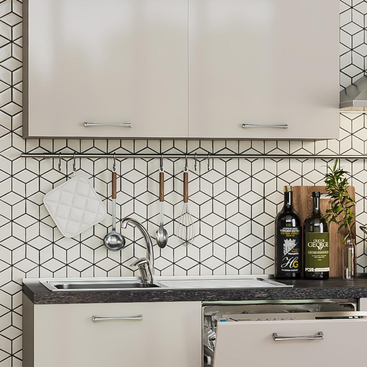 Blok Kuhinja Sa Uređajima Lara - boja aluminijuma/kapućino, Moderno, pločasti materijal (270/240/60cm) - Modern Living
