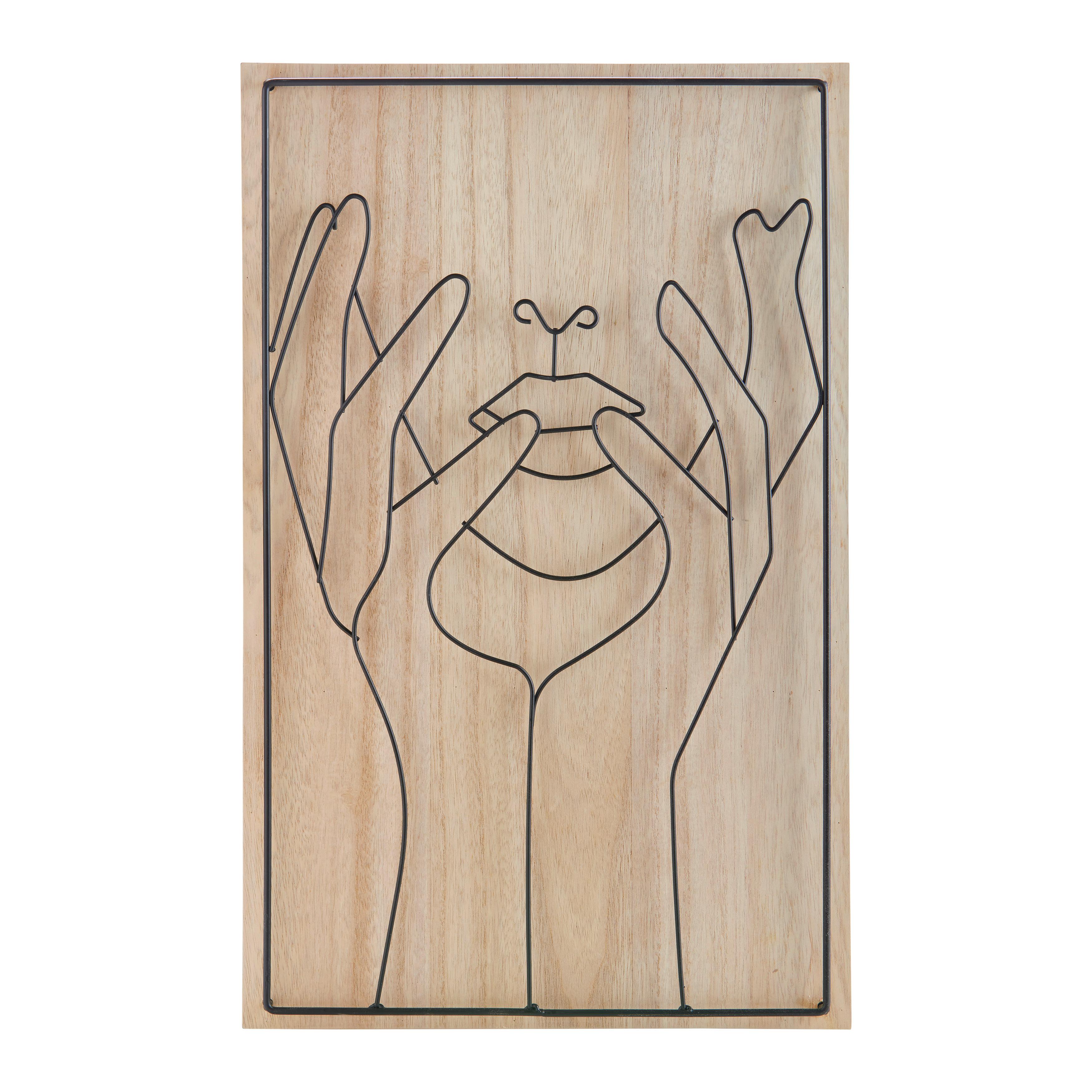 Wanddeko Grace in Braun/Beige - Schwarz/Braun, Design, Holz/Holzwerkstoff (37/59cm) - Modern Living