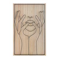 Wanddeko Grace in Braun/Beige - Schwarz/Braun, Design, Holz/Holzwerkstoff (37/59cm) - Modern Living