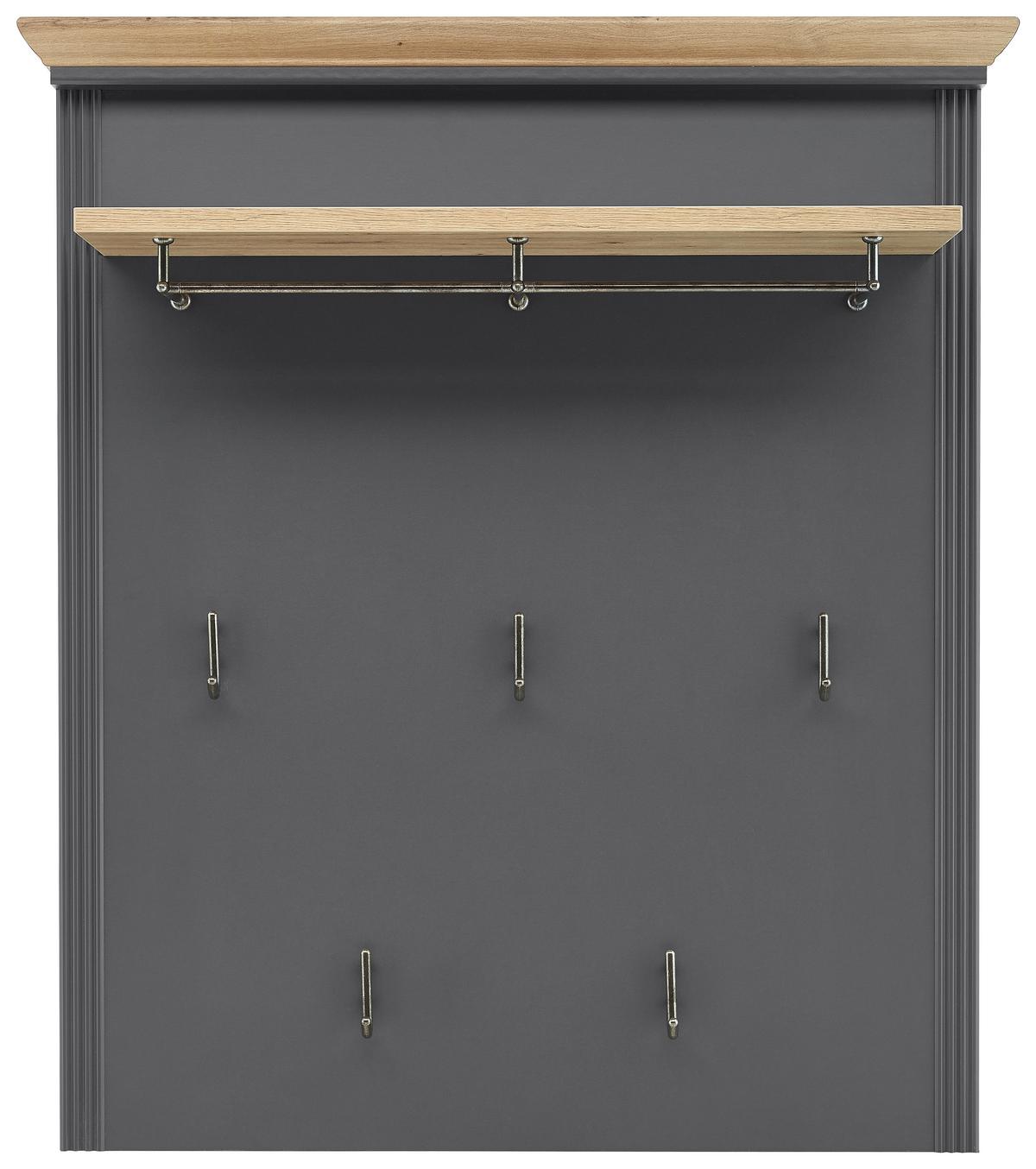 Előszobapanel Szürke Jasmin - grafitszürke, Romantik / Landhaus, faalapú anyag (93/107/30cm) - Zandiara