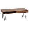 Couchtisch Bagli ca. 117x60 cm Sheesham massiv - Sheeshamfarben/Schwarz, Design, Holz/Metall (117/60/40cm) - MID.YOU
