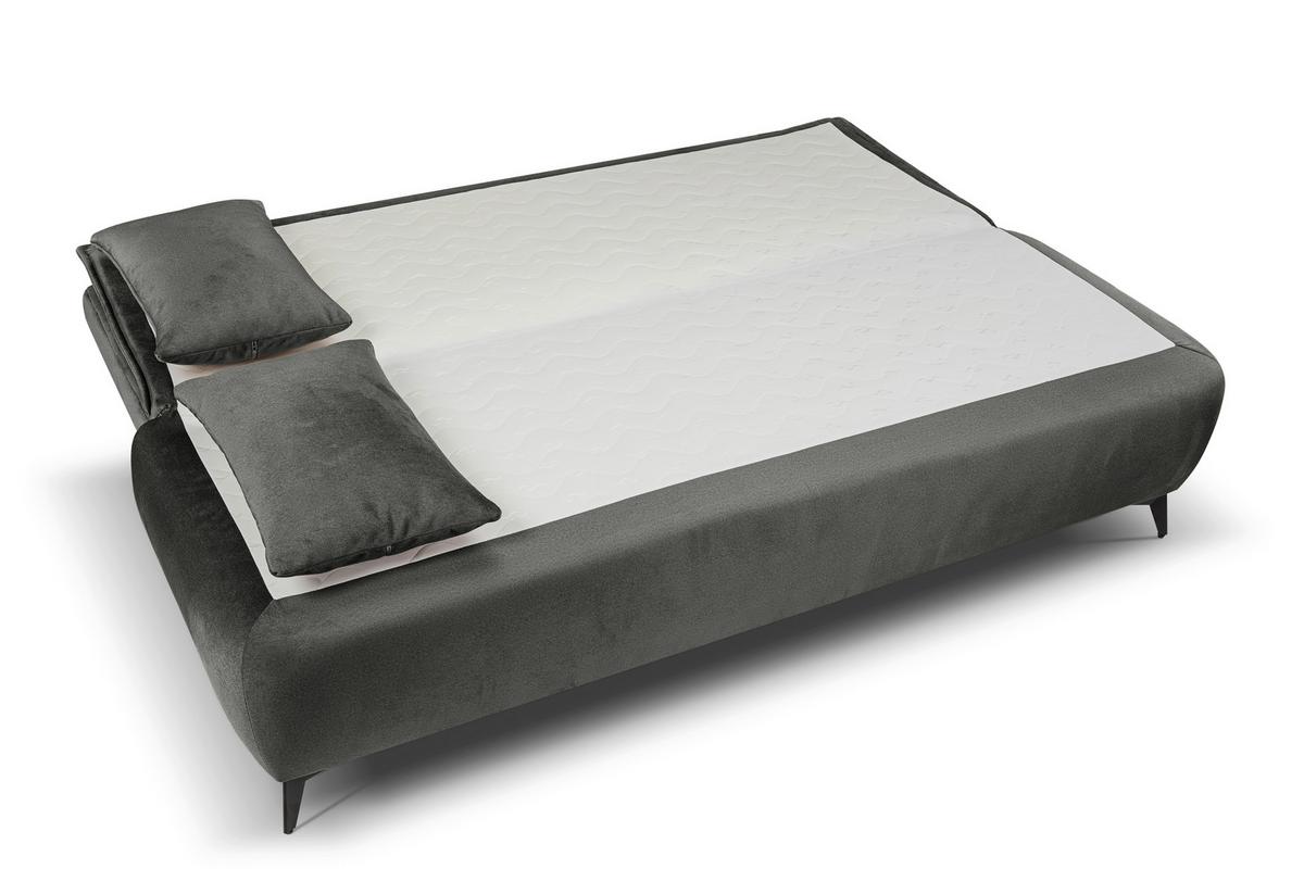 Schlafsofa Sendi Graubeige - Greige/Schwarz, Basics, Holz/Textil (210/103/90cm) - MID.YOU