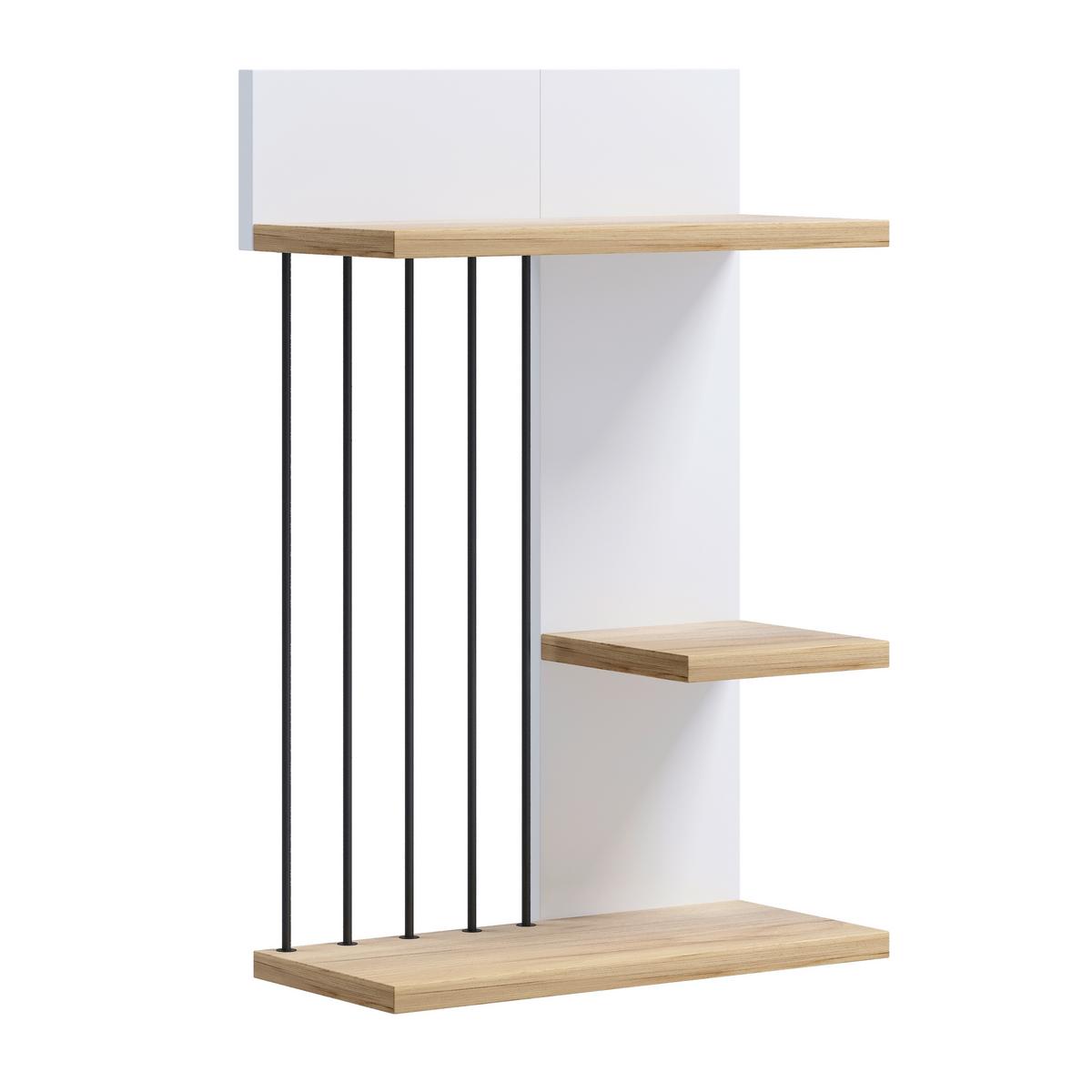 Wandboard Dolira - Weiss/Eichefarben, Design, Holzwerkstoff (40/60/19cm) - Livetastic