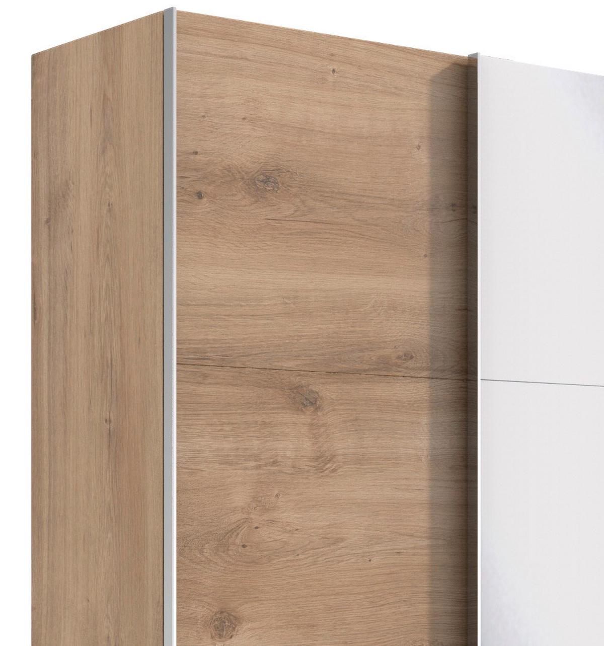 Ormar S Kliznim Vratima Level 36a - boje hrasta/boje kroma, Basics, staklo/drvni materijal (350/216/65cm) - Modern Living