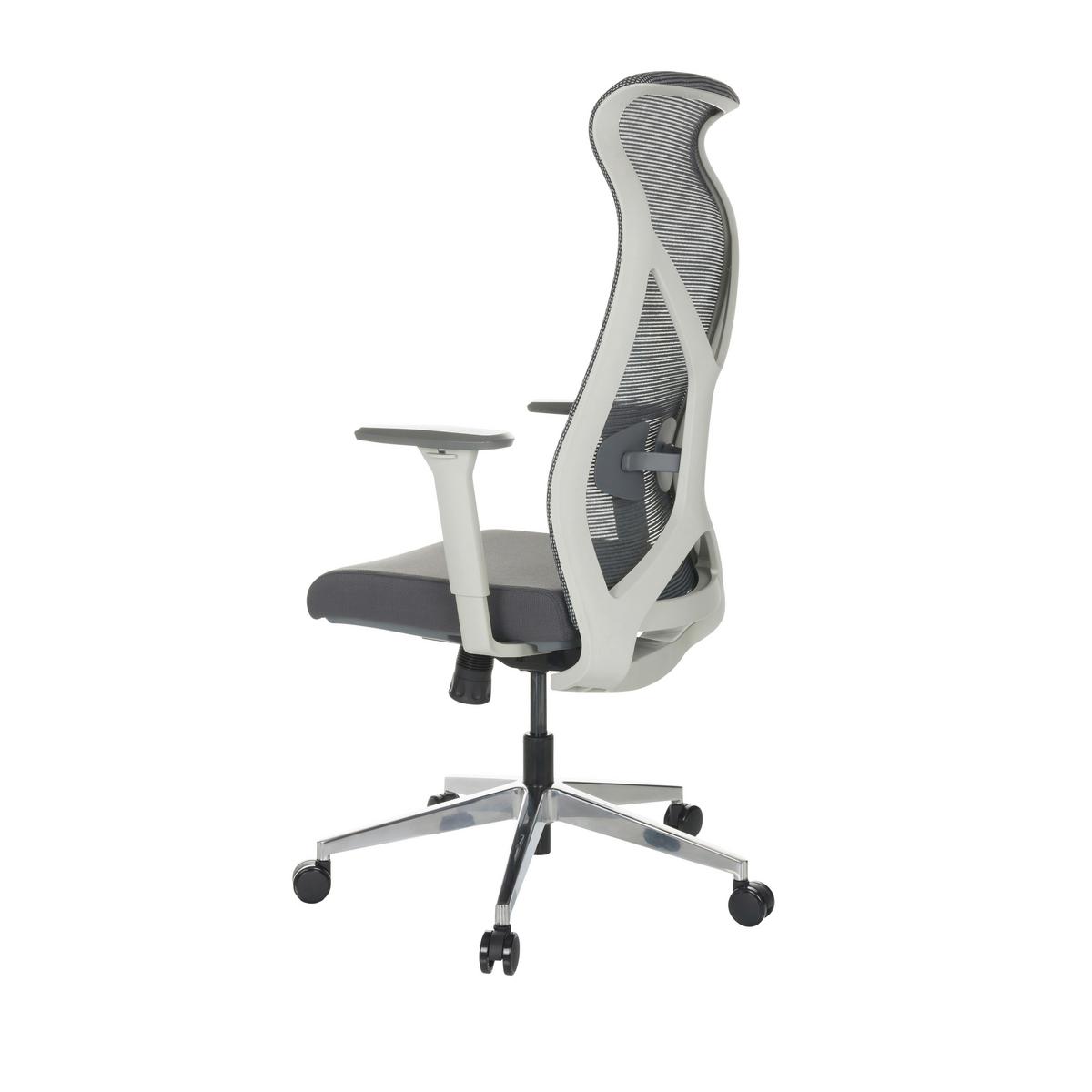 Pisarniški Stol Azurro W, Siva - srebrne barve/črna, Basics, kovina/umetna masa (69/119-128/60cm) - MID.YOU