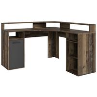 Eckschreibtisch ''Fox'', Anthrazit/Alteiche - Alteiche/Anthrazit, KONVENTIONELL, Holzwerkstoff/Kunststoff (139/139/90cm) - MID.YOU