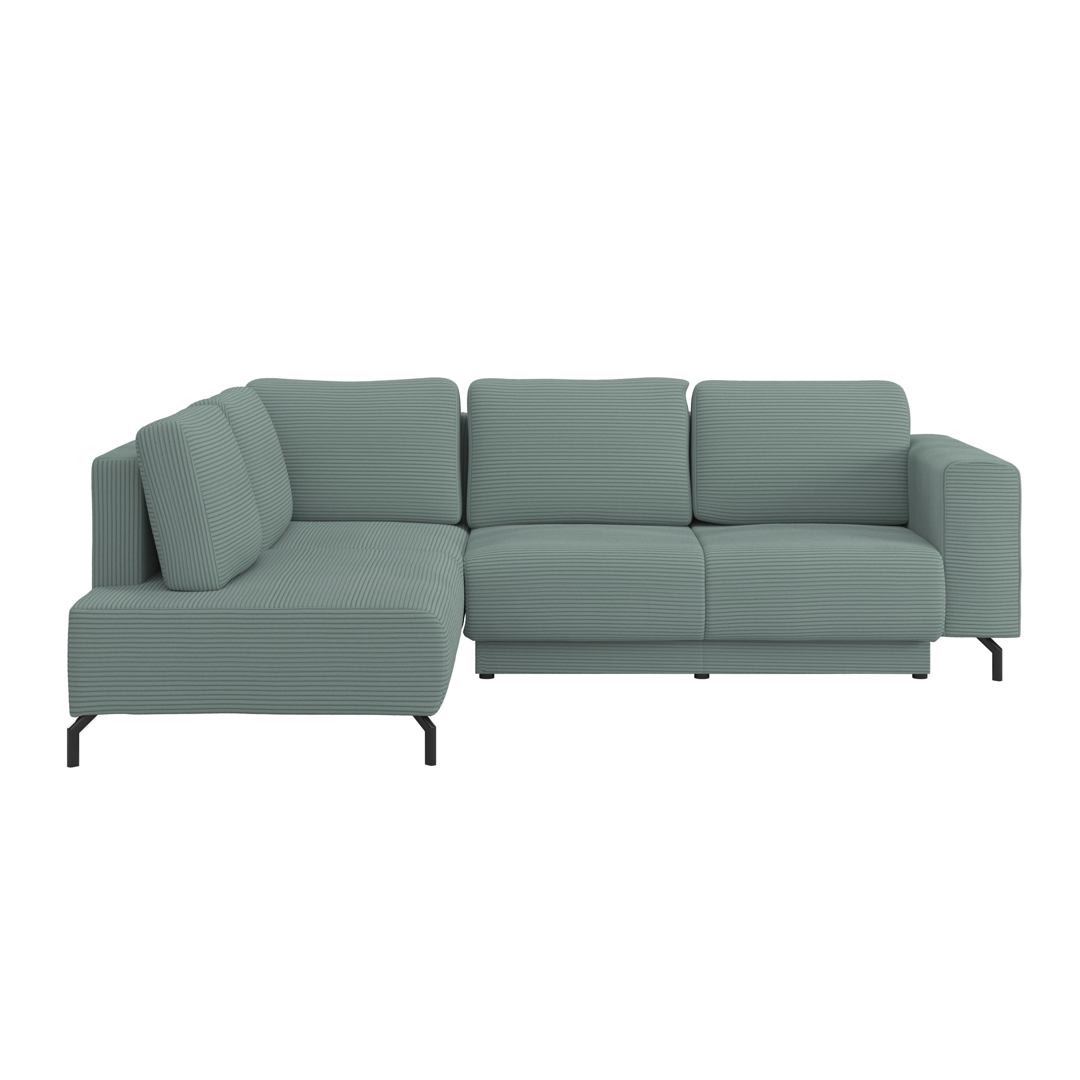 Kutna Garnitura Veni - sivo-zelena/crna, Moderno, tekstil/metal (210/272cm) - Modern Living