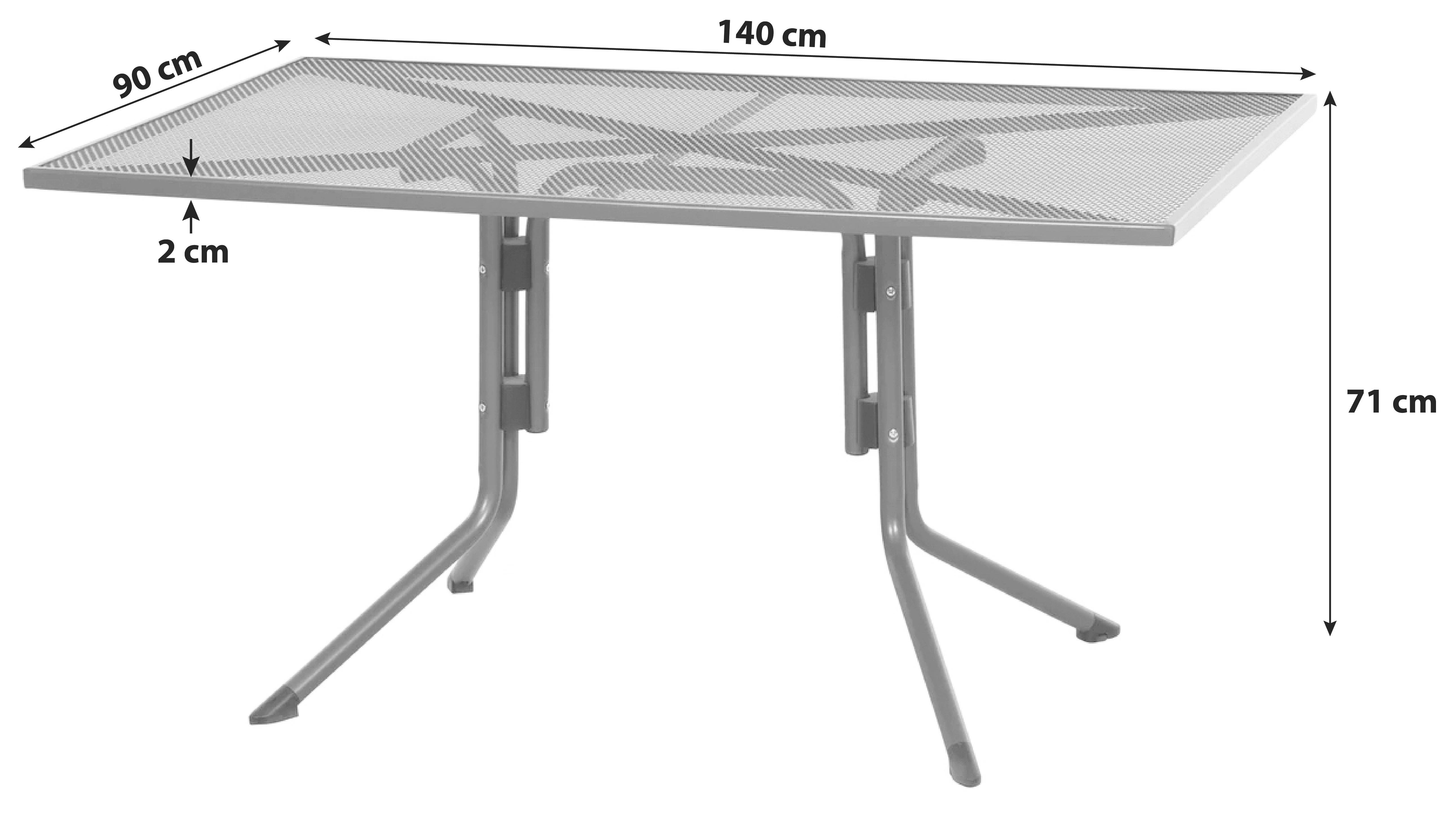 Gartentisch "Elda", in Anthrazit, In- und outdoor - Anthrazit, KONVENTIONELL, Metall (140/90/71cm) - Siena Garden