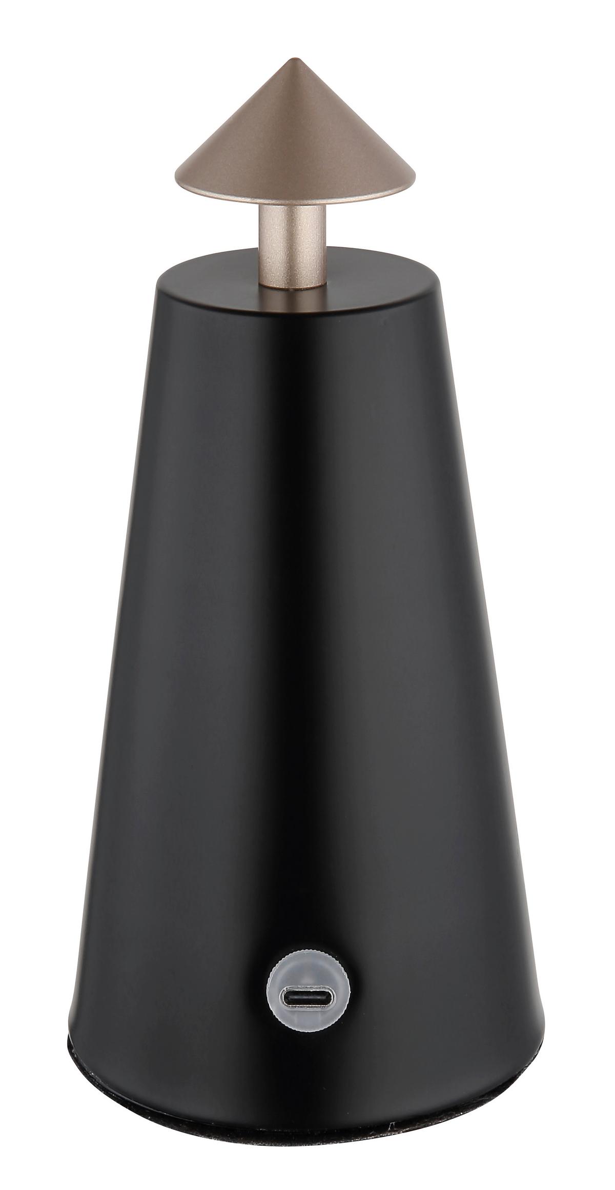 AKKU-TISCHLEUCHTE 21037CS LIVA - Weiss/Schwarz, Design, Kunststoff/Metall (9/19cm) - Globo