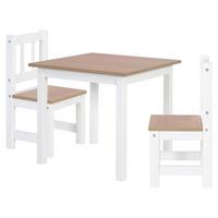 Kindersitzgruppe Woody in Natur/Weiss - Hellbraun/Weiss, Holzwerkstoff (28.5null) - Roba