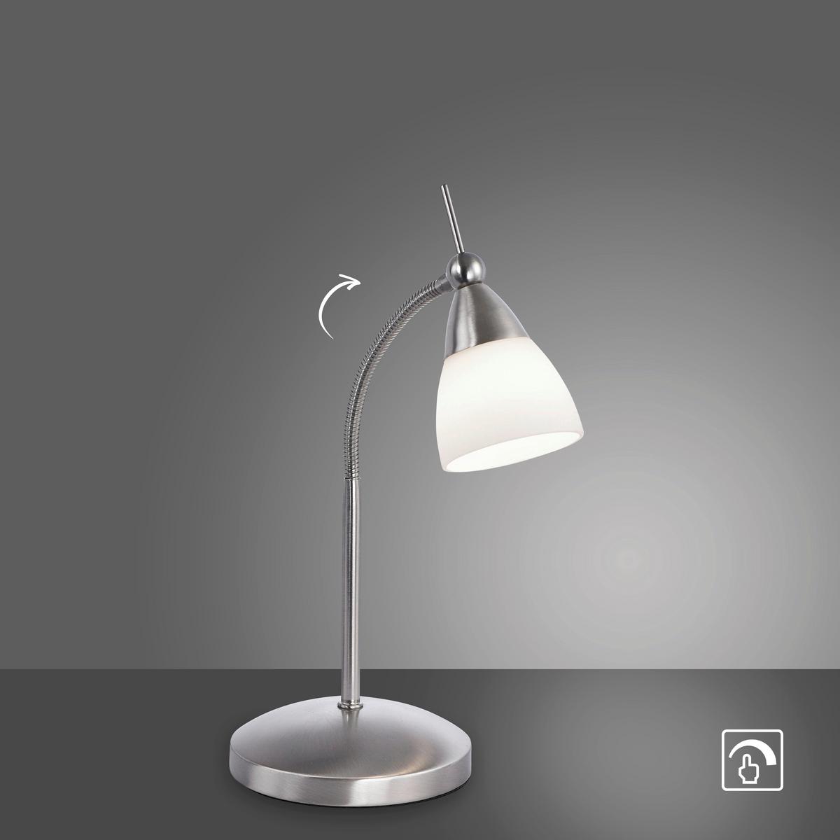 LED-Tischleuchte Pino Dimmbar max. 2,6 Watt - Edelstahlfarben, Basics, Glas/Metall (30/29.5/45cm) - Paul Neuhaus