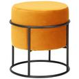 Hocker in Orange Ø ca. 35cm - Schwarz/Orange, MODERN, Textil/Metall (35/40cm) - Modern Living Hocker in Orange Ø ca. 35cm - Schwarz/Orange, MODERN, Textil/Metall (35/40cm) - Modern Living