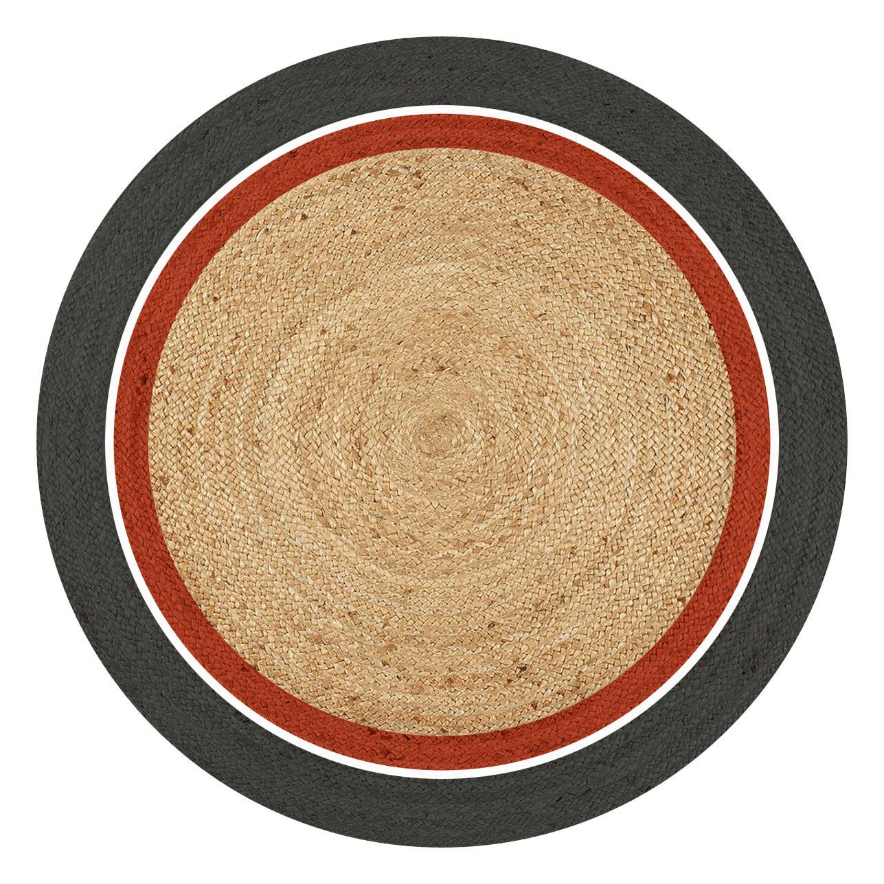 Flachwebeteppich Lina in Rot/Natur/Grau - Rot, MODERN, Textil (160cm) - Modern Living